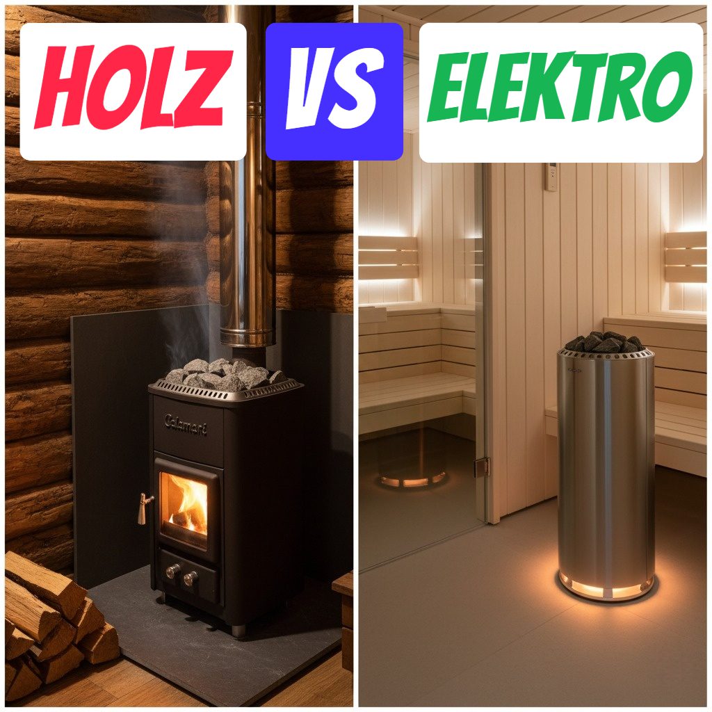 Vergleich Holzofen und Elektroofen in der Sauna